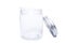 Brand new translucent plastic jar with aluminum lid
