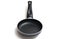 A brand new unused smaller sized frying pan with non-stick black teflon coating surface