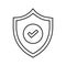 Brand protection outline icon. Line art vector