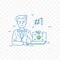 Brand reputation management vector doodle icon