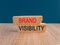 Brand visibility symbol. Brick blocks with words