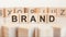 Brand word made with building blocks, concept