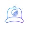 Branded cap gradient linear vector icon