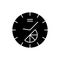 Branded clock black glyph icon
