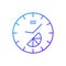 Branded clock gradient linear vector icon