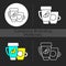 Branded cup and thermal cup dark theme icon