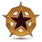 Branded golden geometric symbol, stylized black star with golden