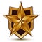 Branded golden geometric symbol, stylized golden star