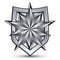 Branded gray geometric symbol, stylized silver star, best for us