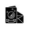 Branded holiday cards black glyph icon