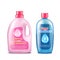 Branded household chemicals plastic bottles