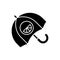 Branded umbrella black glyph icon