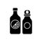 Branded water bottle black glyph icon
