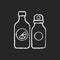 Branded water bottle chalk white icon on black background