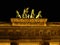 The Brandenburg Gate in Berlin. Details, night and light