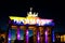 The Brandenburg Gate in Berlin. Festival of Lights