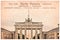 Brandenburg gate in Berlin, Germany, collage on sepia vintage postcard background