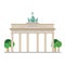 Brandenburg Gate Berlin, Germany. Isolated on white background vector illustration