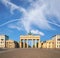 Brandenburg Gate in Berlin, Germany, text space