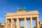 The Brandenburg Gate in Berlin at sunrise, Germany