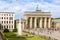 Brandenburg Gate, Brandenburger Tor and Pariser Platz with fountain, Berlin, Germany