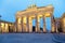 Brandenburg Gate & square at dusk, Berlin