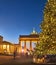 Brandenburger Gate in Berlin with Christmas tree at night