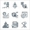 Branding line icons. linear set. quality vector line set such as mission, creative, budget, contact, competitor, graph, jigsaw,