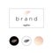 Branding, logo, identity for product or company. Exotic leaf in black and rose gold colors