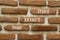 Branding and your brand story symbol. Concept words Your brands story on beautiful brown brick. Beautiful brown brick wall