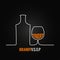 Brandy glass bottle menu background