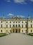 Branicki Palace in Bialystok, Poland. The palace complex with gardens, pavilions, sculptures, outbuildings built according to