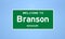 Branson, Missouri city limit sign. Town sign from the USA.