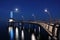 Brant St. Pier in Burlington, Canada at night