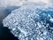 Brash ice, chunks of ice melting and drifting in water of Andvord Bay, Antarctica