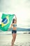 BRasil flag woman fan