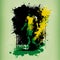 Brasil national football player. Brazilian soccer team. Brazil soccer poster. Abstract Brazilian football background