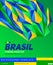 Brasil theme modern poster, vector template illustration, Brazilian flag colors