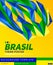 Brasil theme modern poster, vector template illustration, Brazilian flag colors