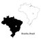 Brasilia Brazil. Detailed Country Map with Location Pin on Capital City.