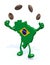 Brasilian map with arms, legs does the juggler