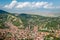 Brasov cityscape top view in Romania