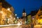 Brasov Council Square at twilight