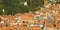 Brasov Old City Hall. Council Square. Autumn view from above Tampa Mountain