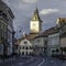 Brasov, romania, europe, foreshortened in the historic center