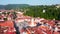 Brasov, Romania, Transylvania - Flying over historical downtown