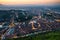 Brasov scenery, dusk time, Romania