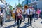 Brass Band Parades down Oak Street to Kick Off the Poboy Festival in New Orleans