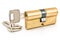 Brass cartridge cylinder with keys