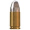 Brass colored pistol bullet